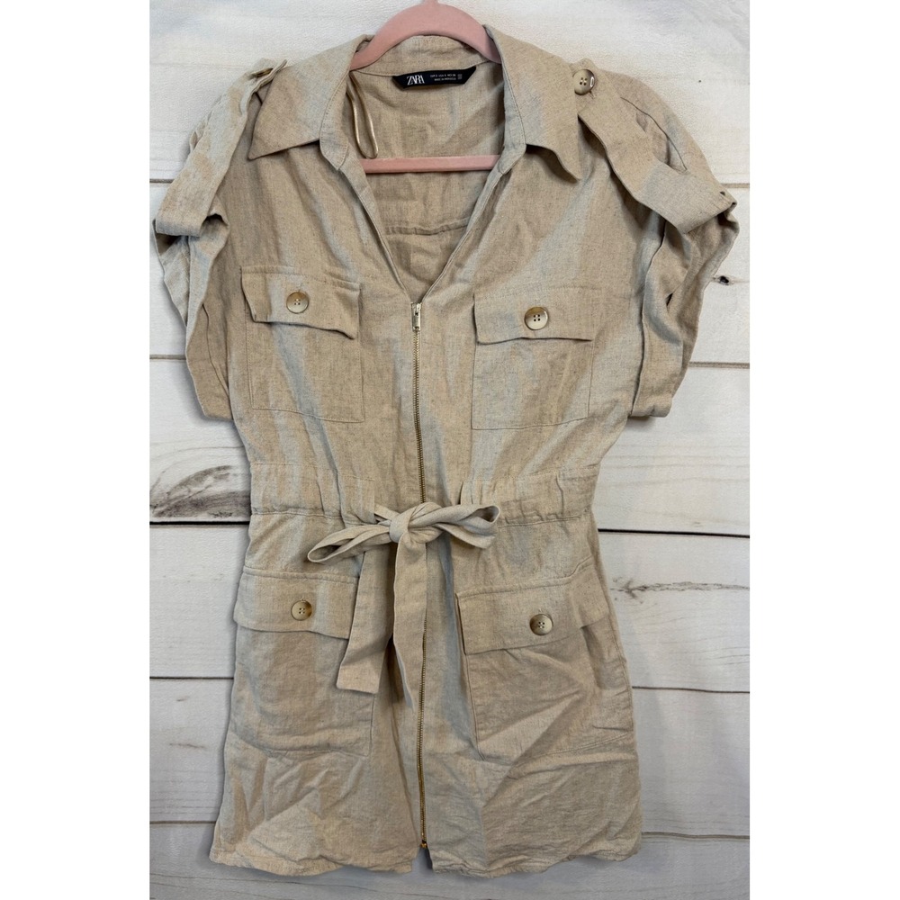 Zara Beige Utility Dress